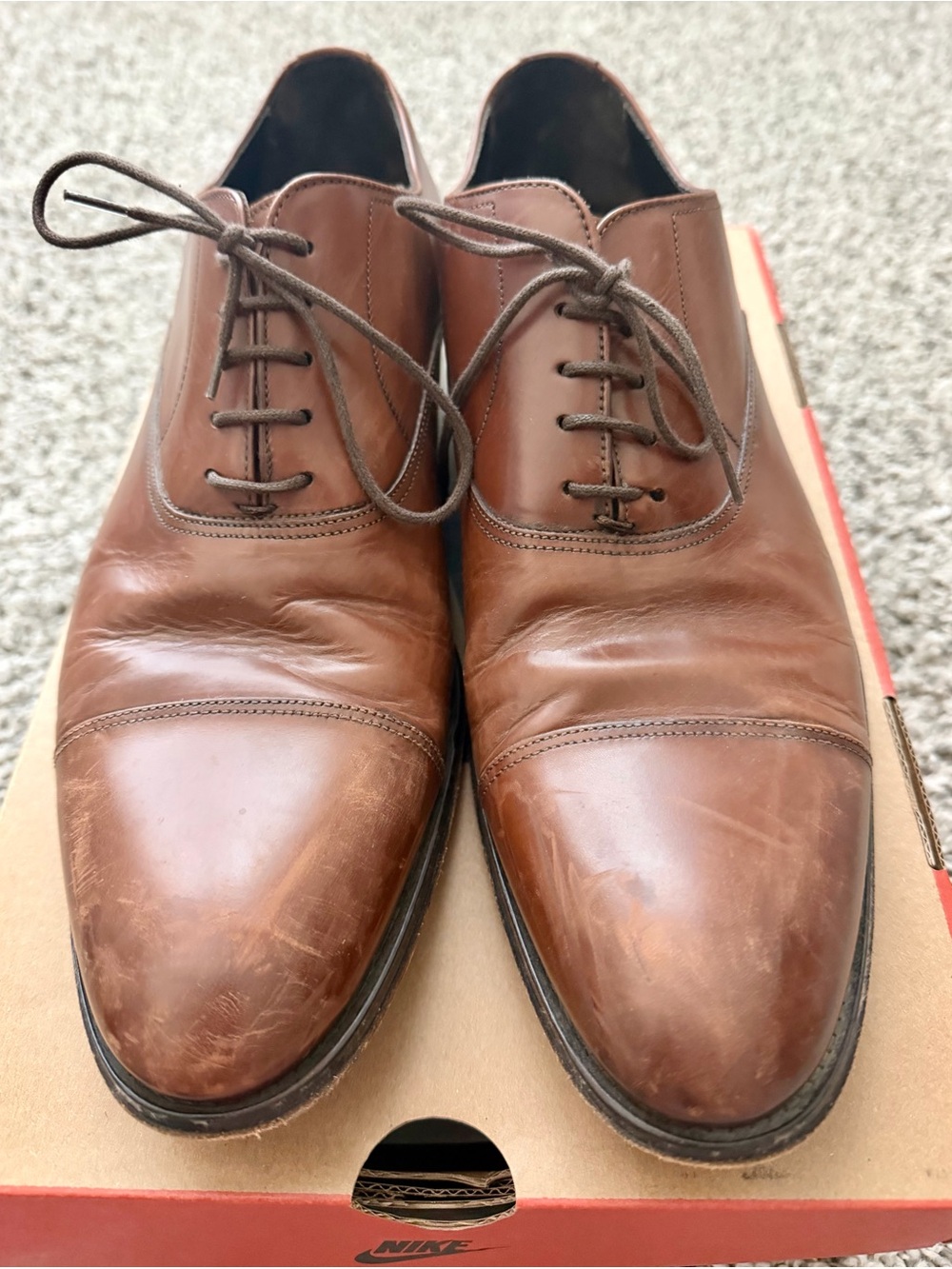 To Boot New York Adam Derrick Shoes Men's 10 Cap Toe Oxford Brown Leather